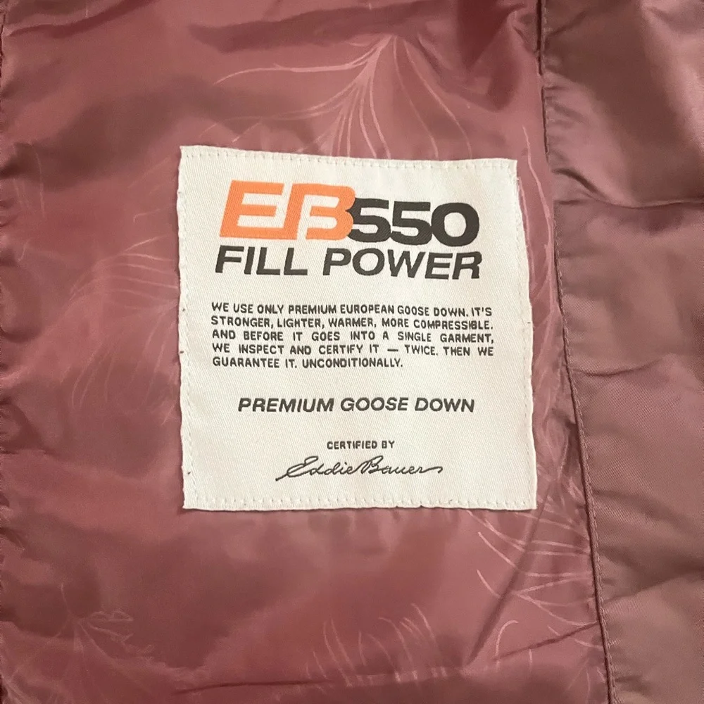 Eddie Bauer premium goose down, size XL, excellent condition.